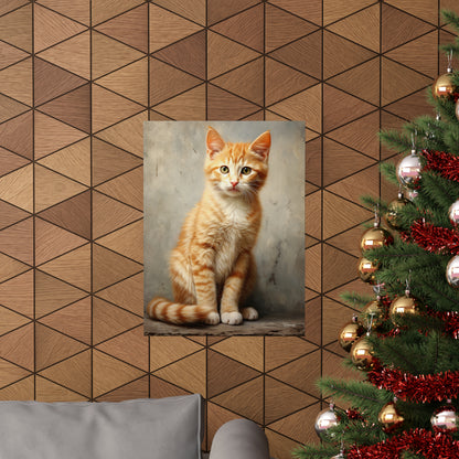 Orange Tabby Kitten Grunge Premium Matte Vertical Posters