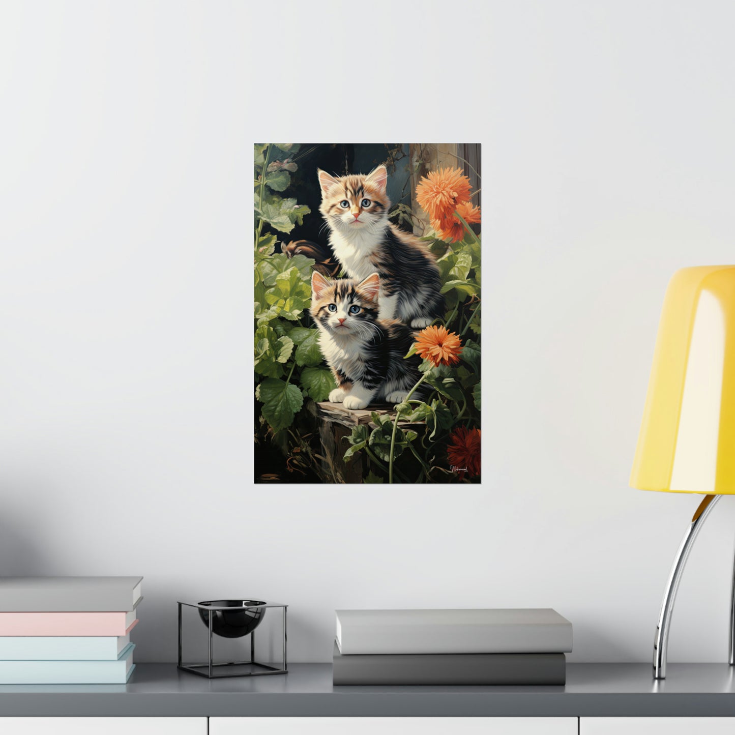 Kittens in the Garden Premium Matte Vertical Posters