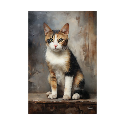 Calico Cat Grunge Premium Matte Vertical Posters