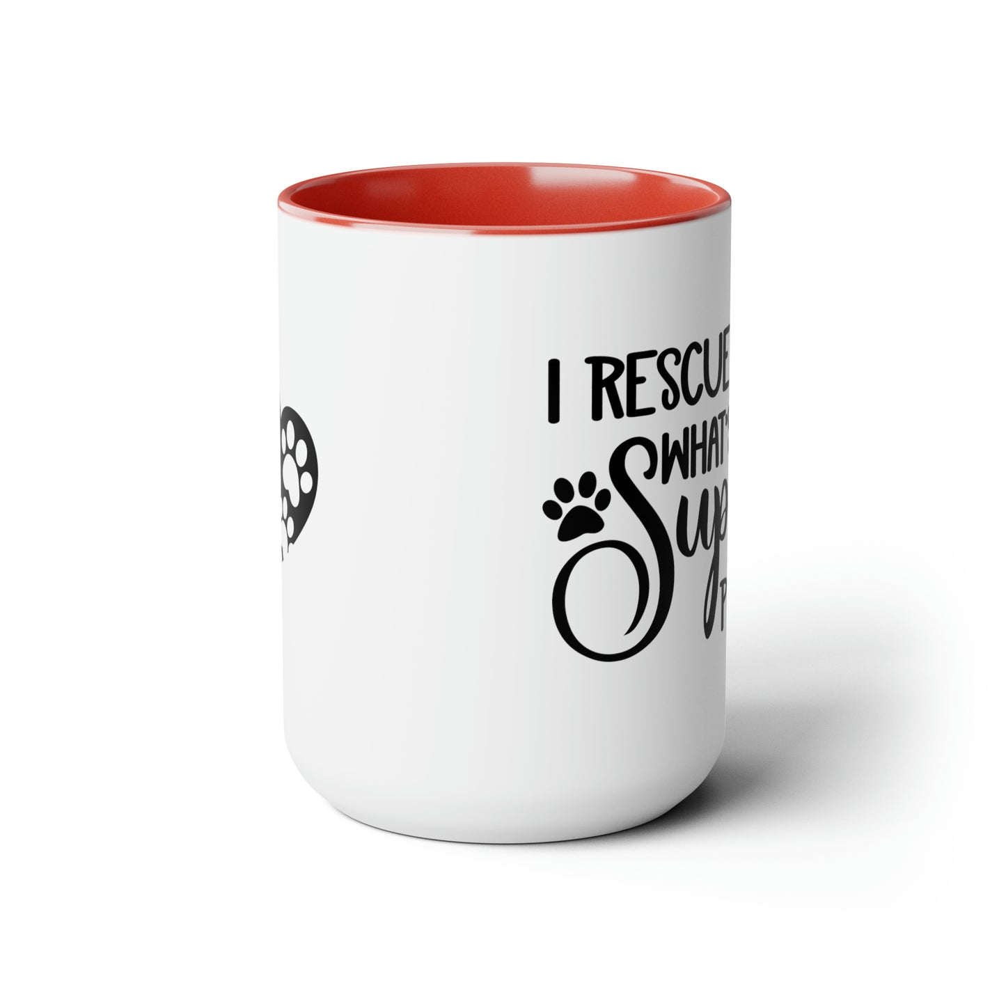 I Rescue Cats Two-Tone Coffee Mugs, 15oz