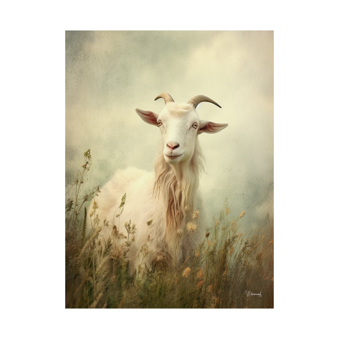 Goat in Field Premium Matte Vertical Posters