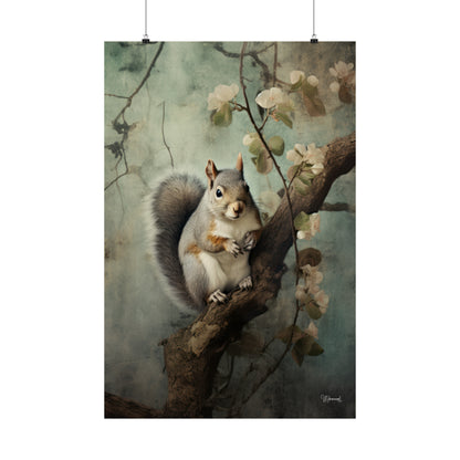 Squirrel in the Forest Premium Matte Vertical Posters