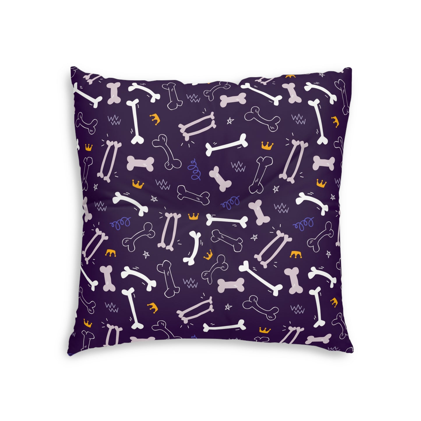 Sassy Pet's Big Bones Purple Tufted Floor Pillow, Square