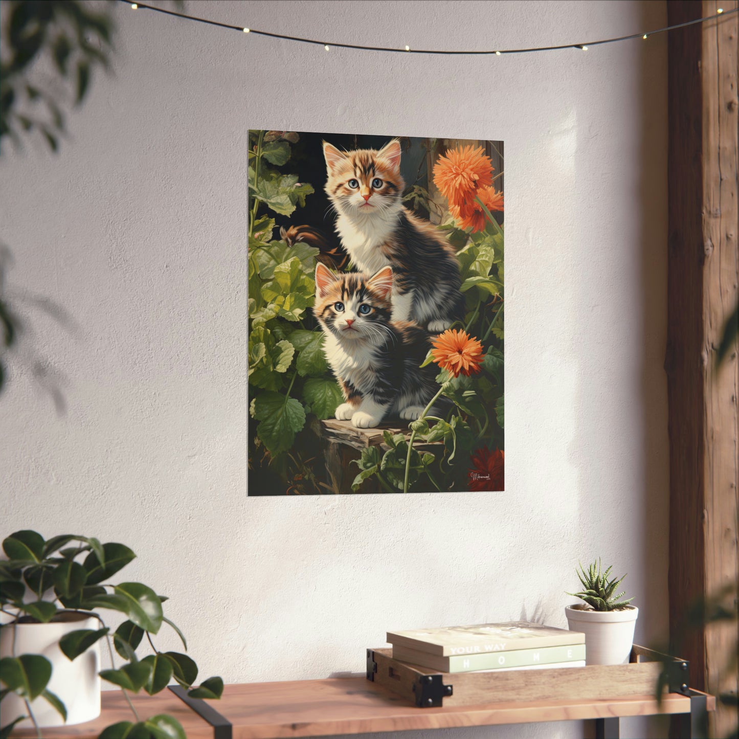 Kittens in the Garden Premium Matte Vertical Posters