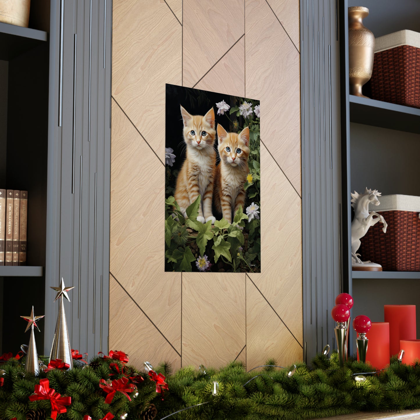 Kittens in the Garden Premium Matte Vertical Posters