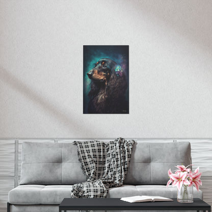 Long Haired Dachshund Dog Premium Matte Vertical Posters