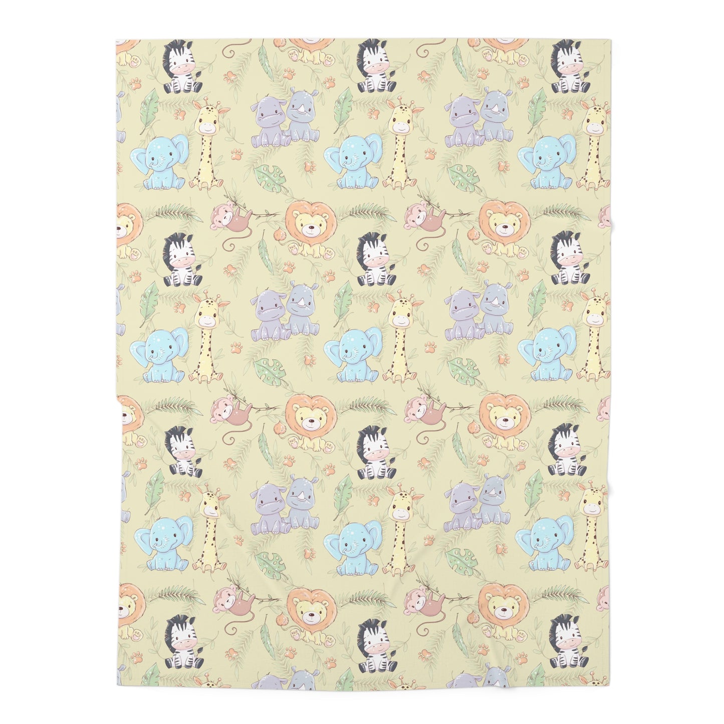 Safari Yellow Baby Swaddle Blanket