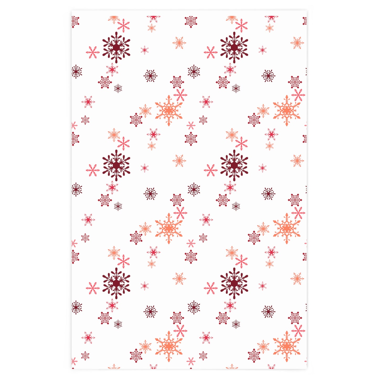 Orange & Red Snowflakes Wrapping Paper