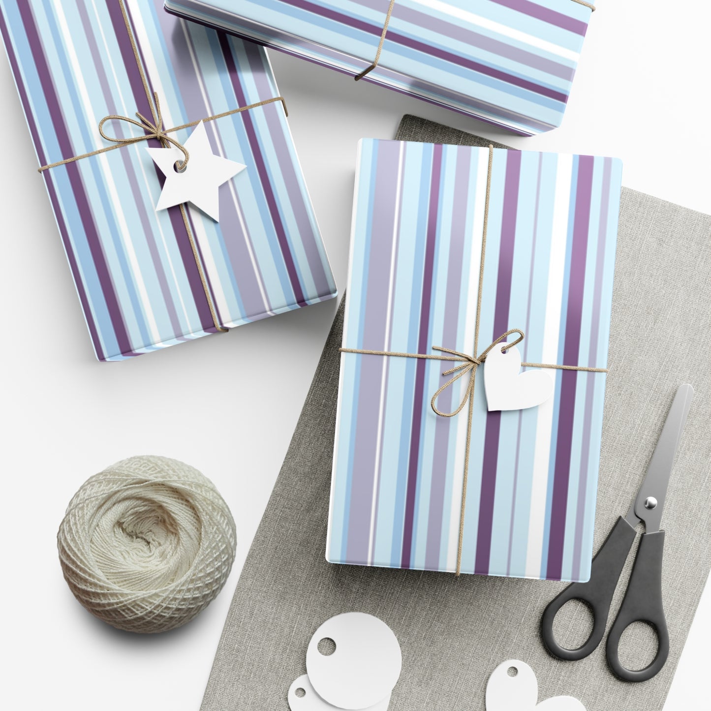 Blue and Purple Pinstrips Gift Wrap Papers