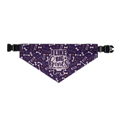 Sassy Pet's I Like Big Bones Purple Pet Bandana Collar