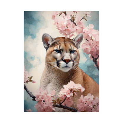 Florida Panther Floral Premium Matte Vertical Posters