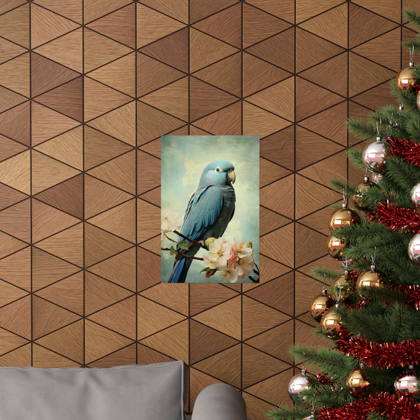 Blue Quaker Parrot Premium Matte Vertical Posters