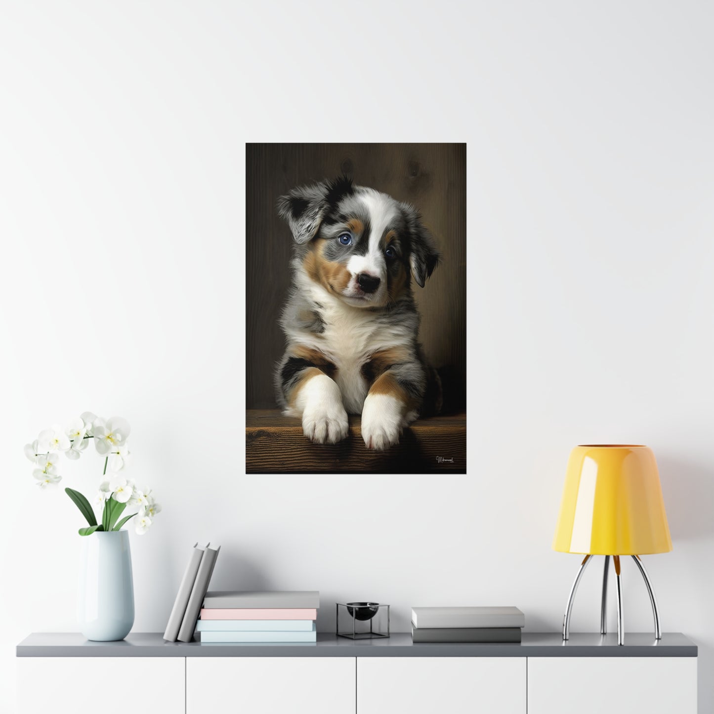 Australian Shepherd Puppy Premium Matte Vertical Posters