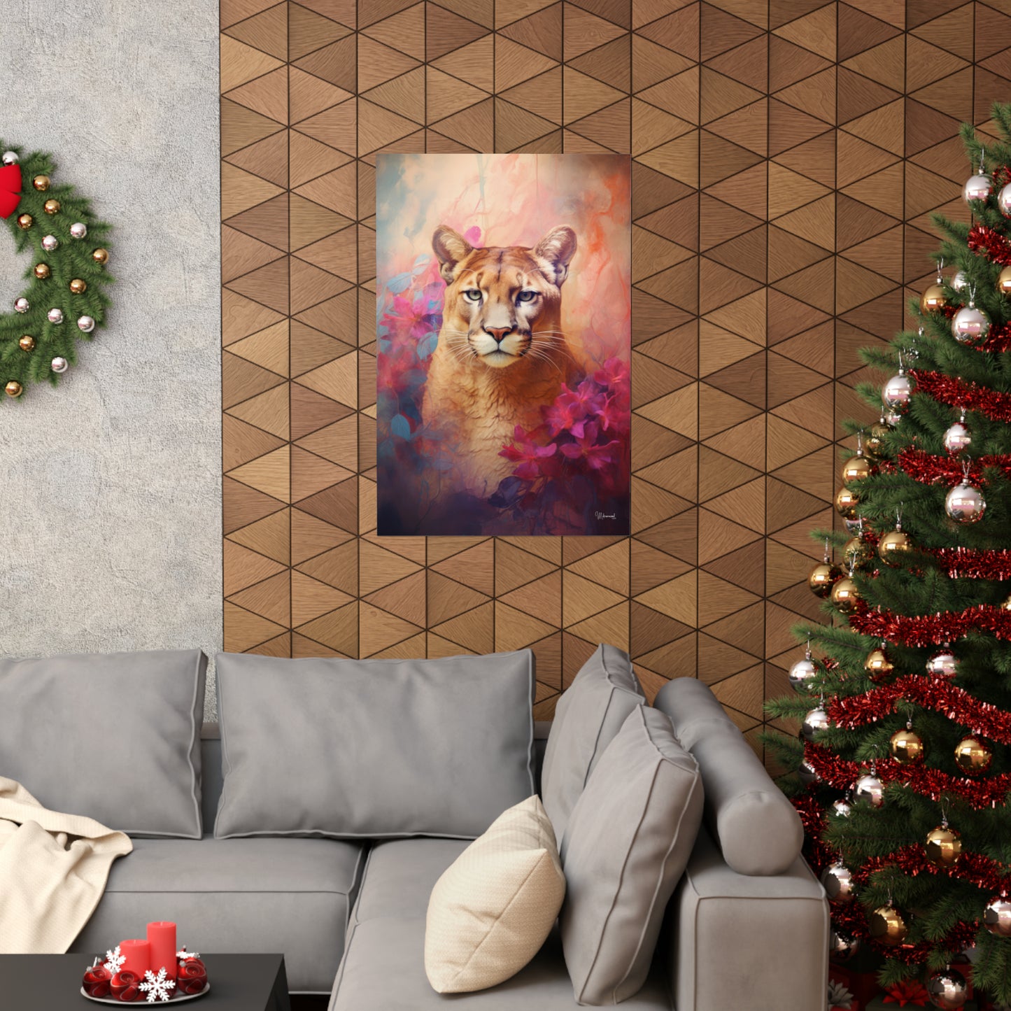 Florida Panther Floral Premium Matte Vertical Posters