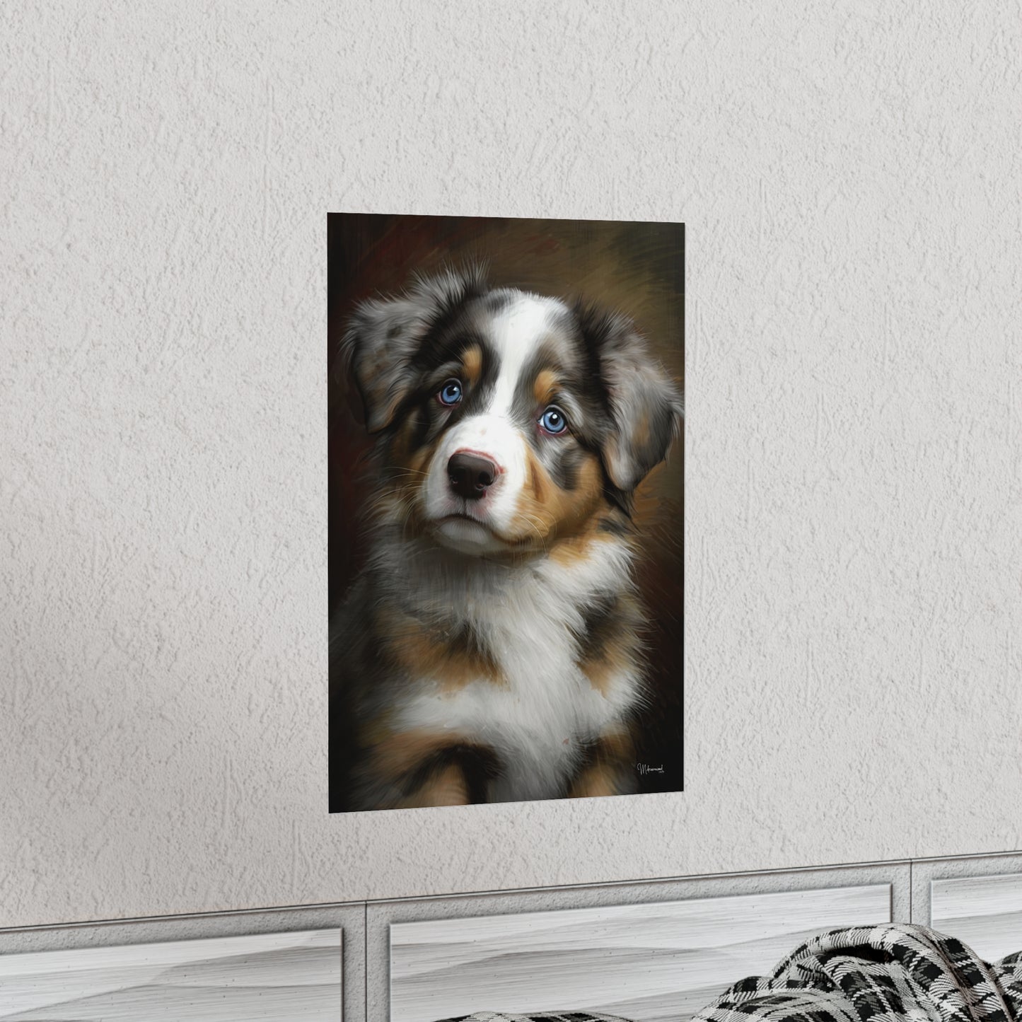 Australian Shepherd Puppy Premium Matte Vertical Posters