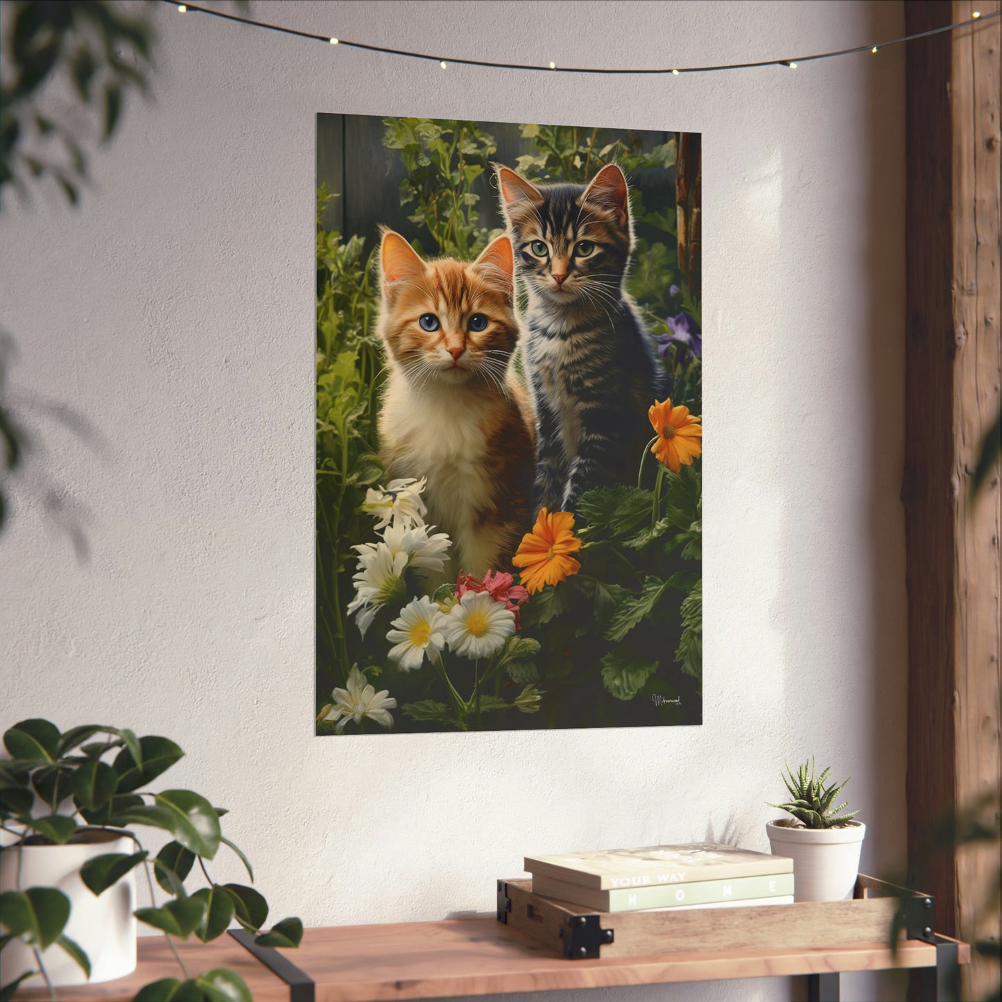 Kittens in the Garden Premium Matte Vertical Posters