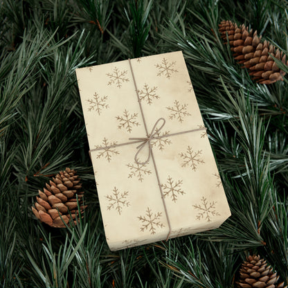 Gold Snowflake Gift Wrap Papers