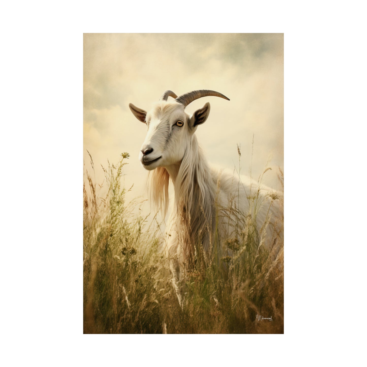 Goat in Field Premium Matte Vertical Posters