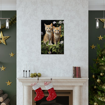 Kittens in the Garden Premium Matte Vertical Posters