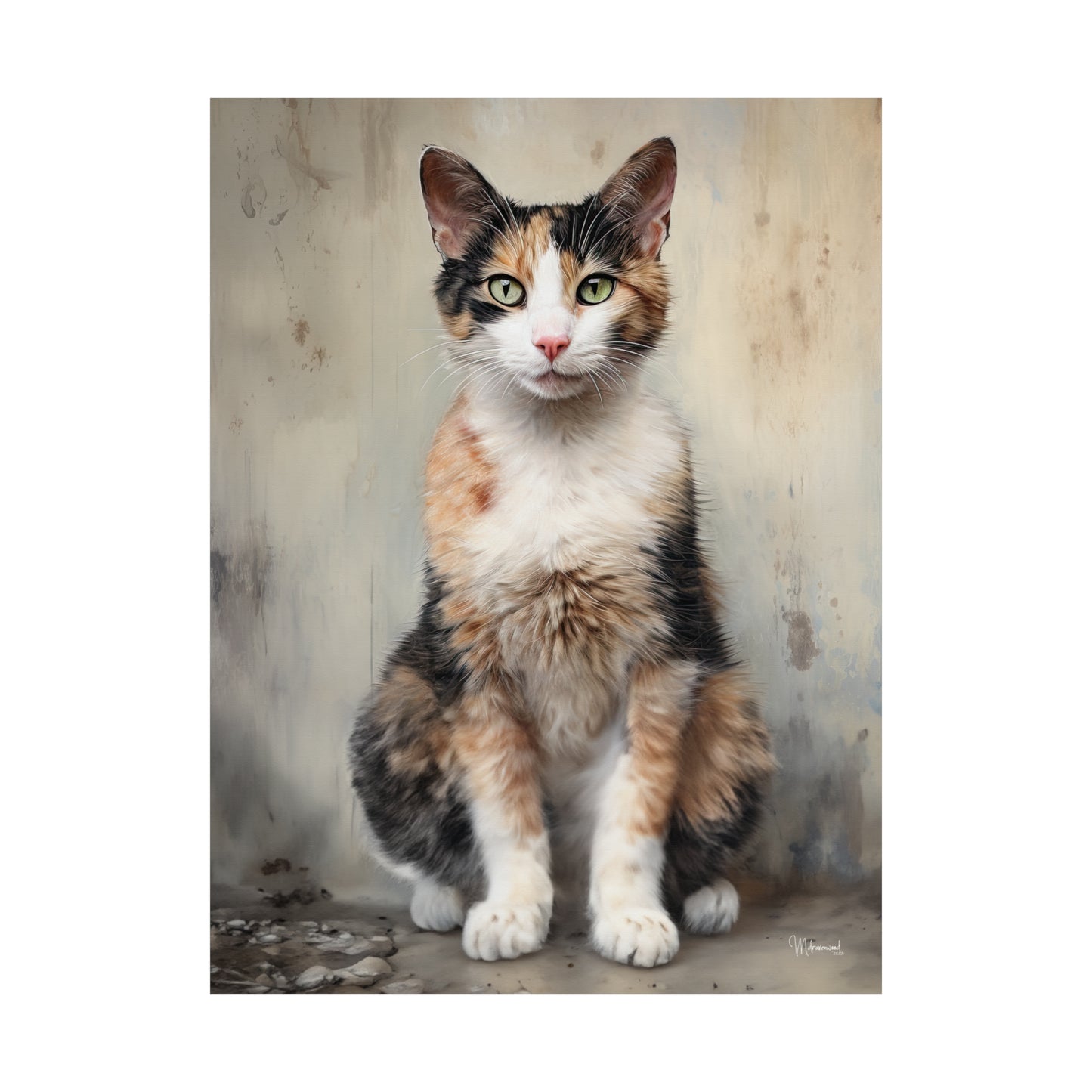 Calico Cat Grunge Premium Matte Vertical Posters