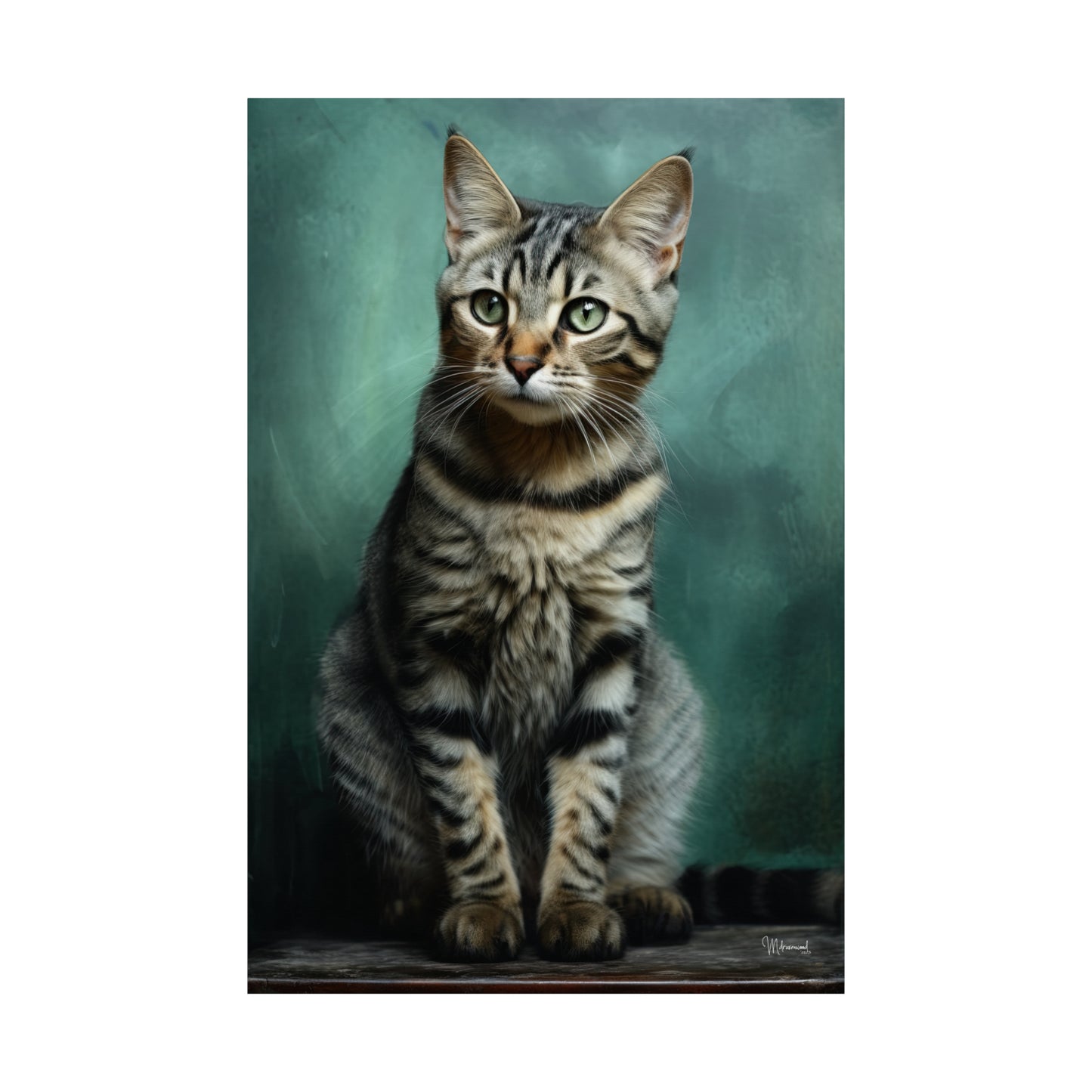 Tabby Cat Grunge Premium Matte Vertical Posters