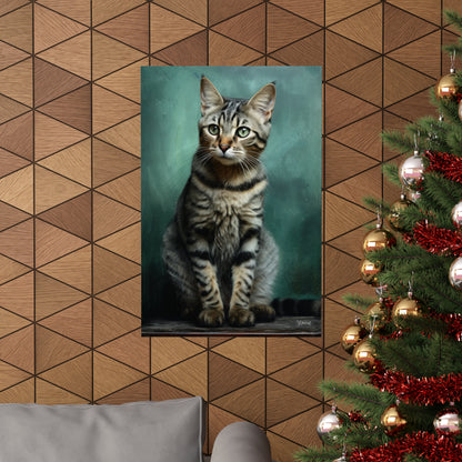 Tabby Cat Grunge Premium Matte Vertical Posters