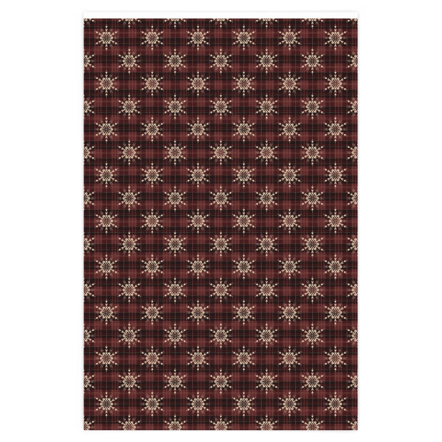 Cozy Christmas Red Plaid Snowflake Wrapping Paper