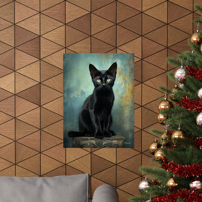 Black Cat Grunge Premium Matte Vertical Posters