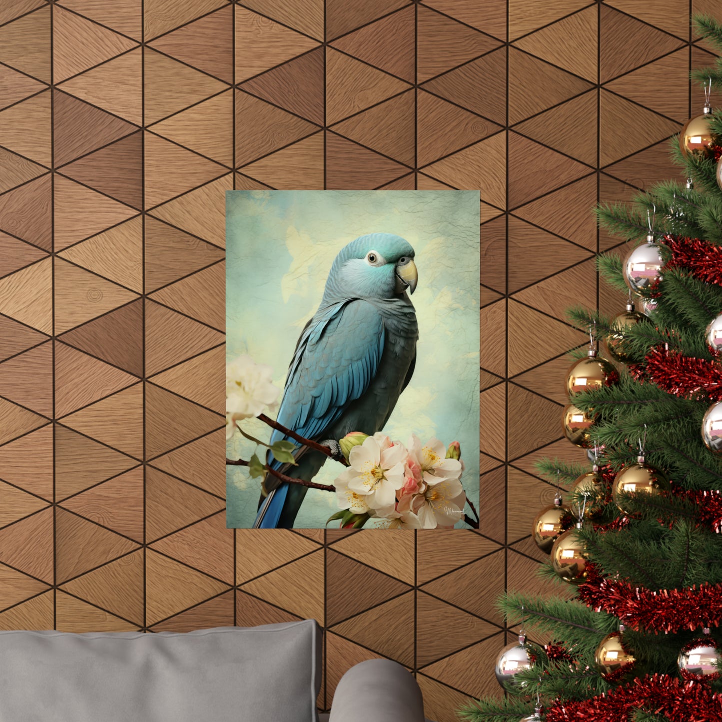 Blue Quaker Parrot Premium Matte Vertical Posters