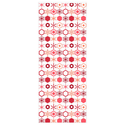 Orange & Red Geometric Snowflakes Wrapping Paper