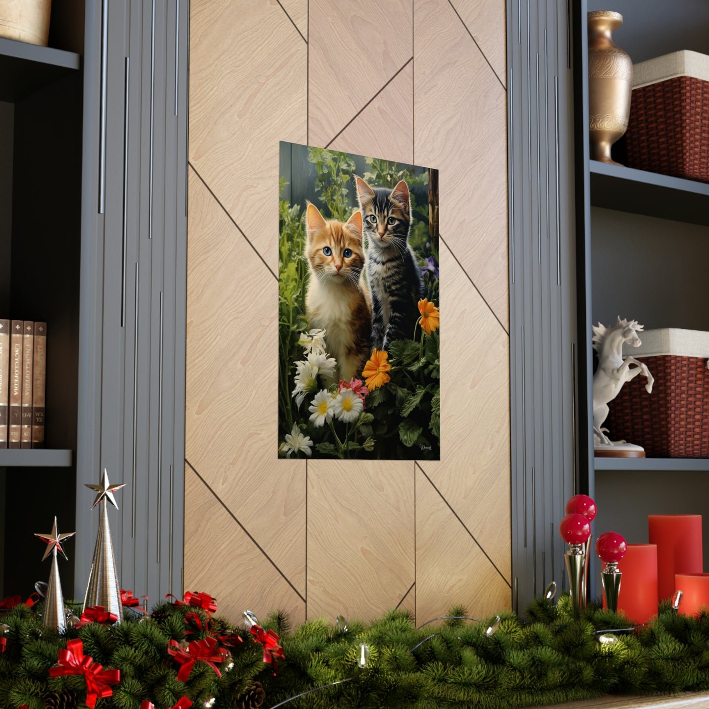 Kittens in the Garden Premium Matte Vertical Posters