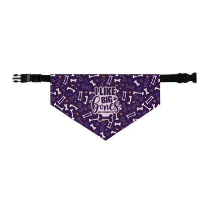 Sassy Pet's I Like Big Bones Purple Pet Bandana Collar