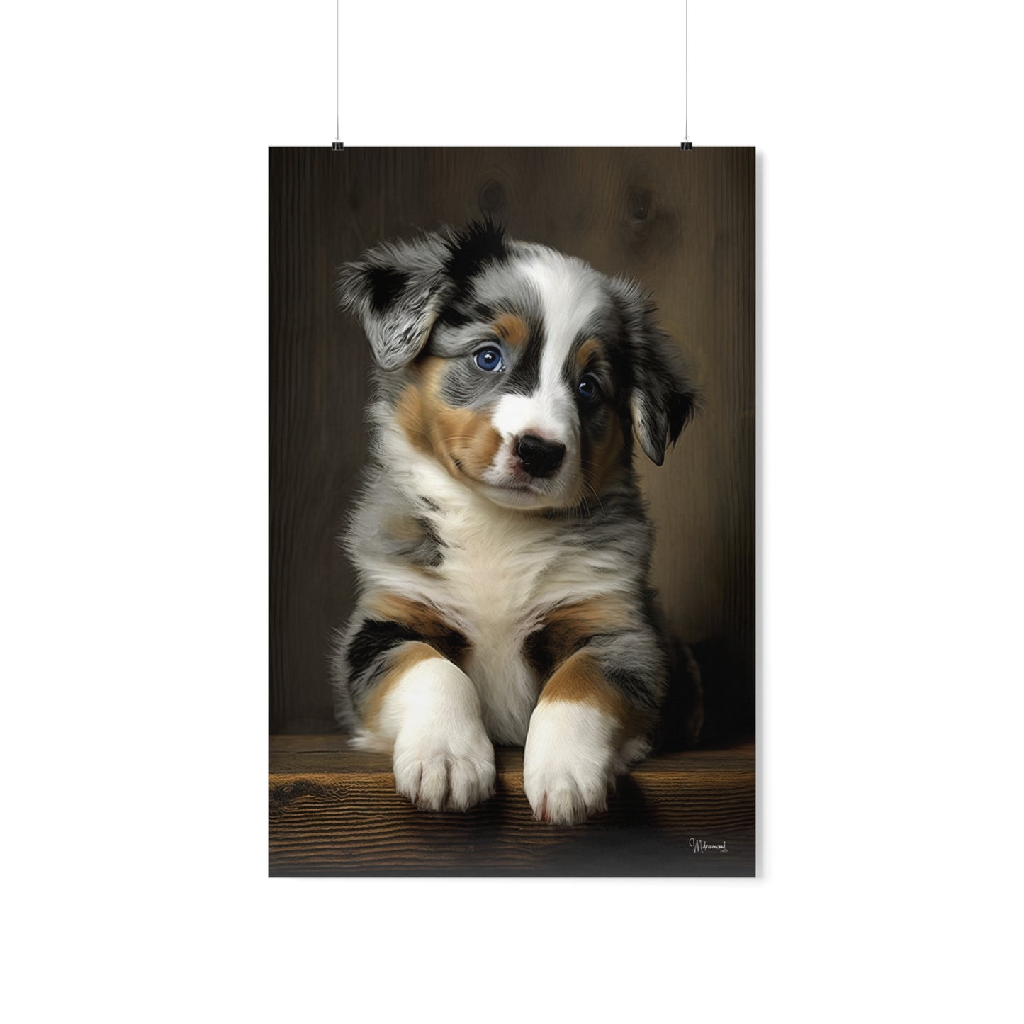 Australian Shepherd Puppy Premium Matte Vertical Posters