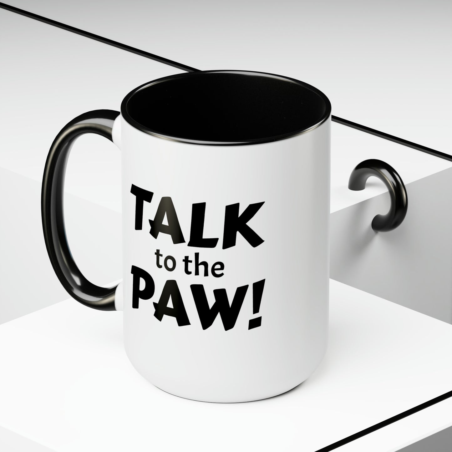 Talk to the Paw! Two-Tone Coffee Mugs, 15oz