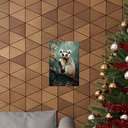 Lemur Floral Premium Matte Vertical Posters