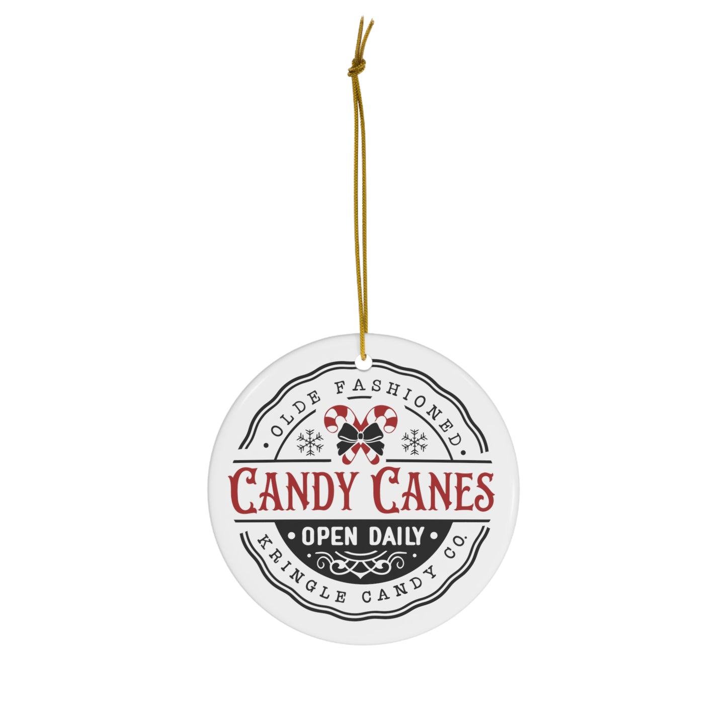 Old Fashioned Candy Canes-Kringle Candy Co. Ceramic Ornament