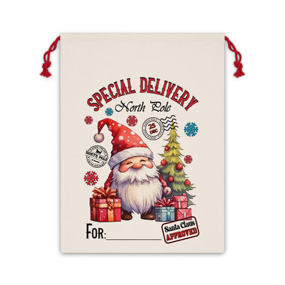 Special Delivery Santa Christmas Linen Bag