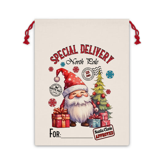 Special Delivery Santa Christmas Linen Bag