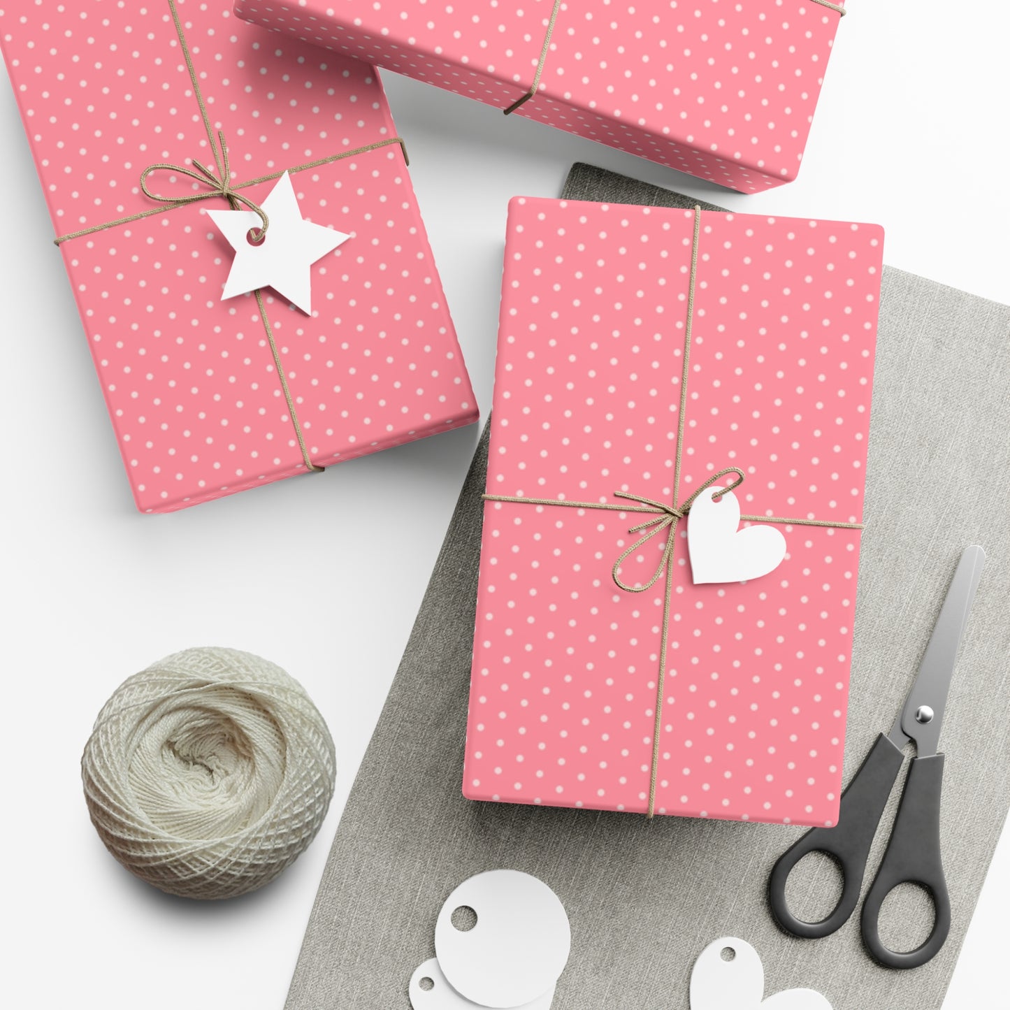 Pink Polka Dot Baby Shower Gift Wrap Papers