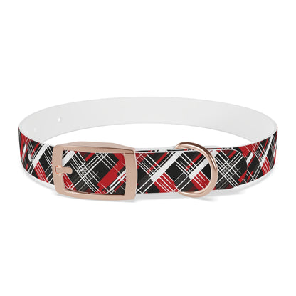 Sassy Pet's Red, Black & White Plaid Dog Collar