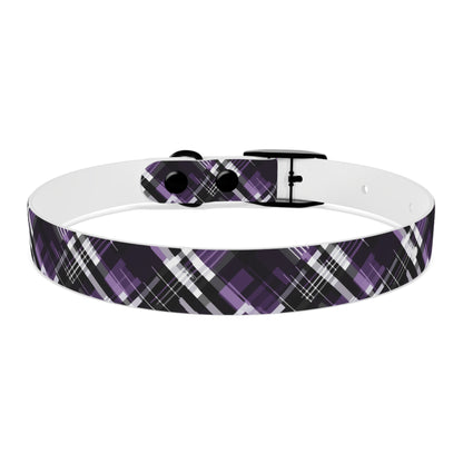 Sassy Pet's Purple, Black & White Plaid Leash Collar