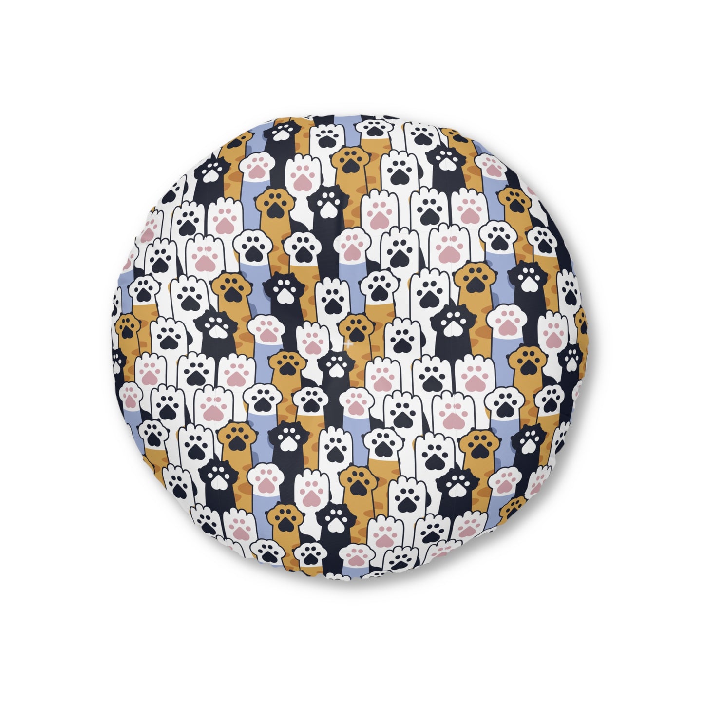 Sassy Pet's Cat Paw Tufted Floor Pillow, Round