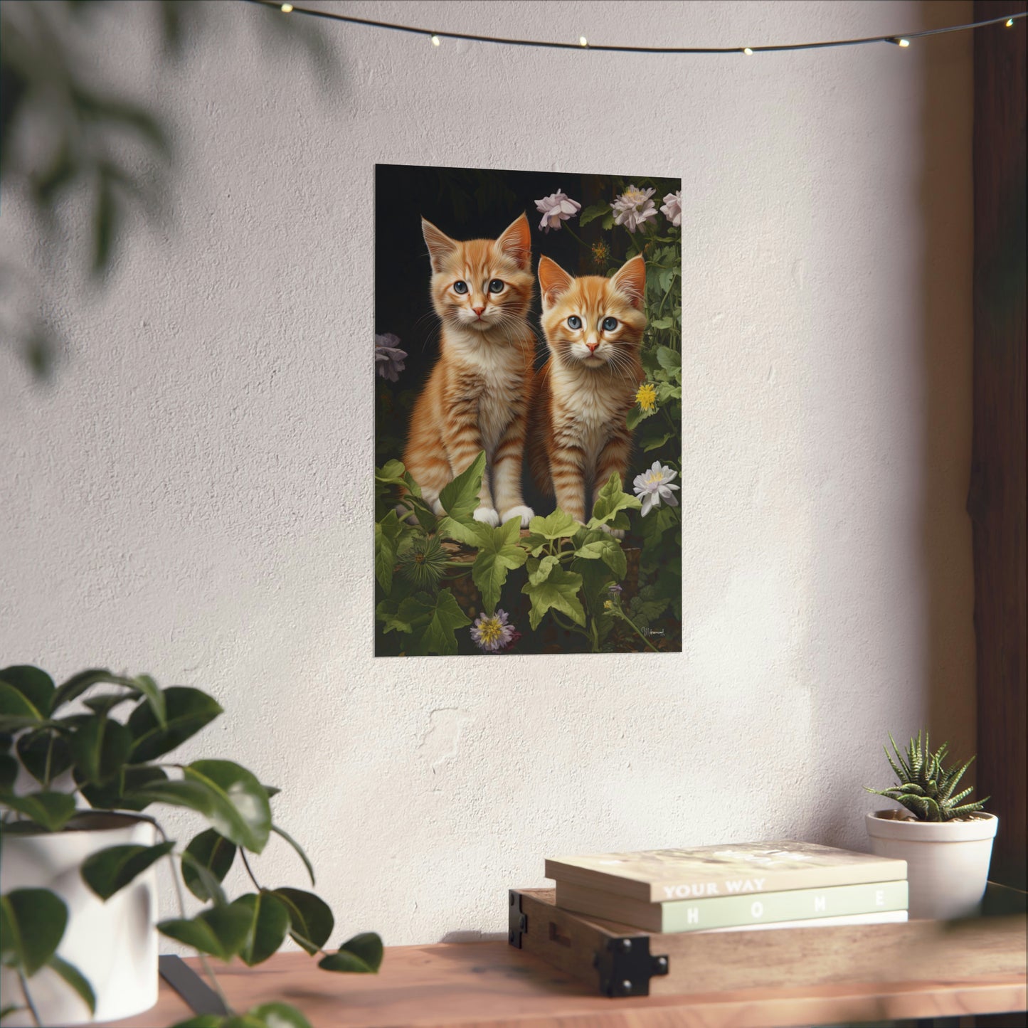 Kittens in the Garden Premium Matte Vertical Posters