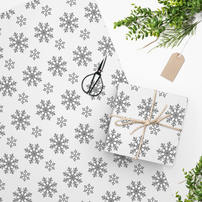 White Christmas Snowflake Wrapping Paper