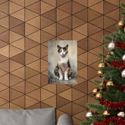 Calico Cat Grunge Premium Matte Vertical Posters