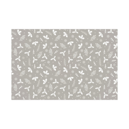 Silver Holly Gift Wrap Papers