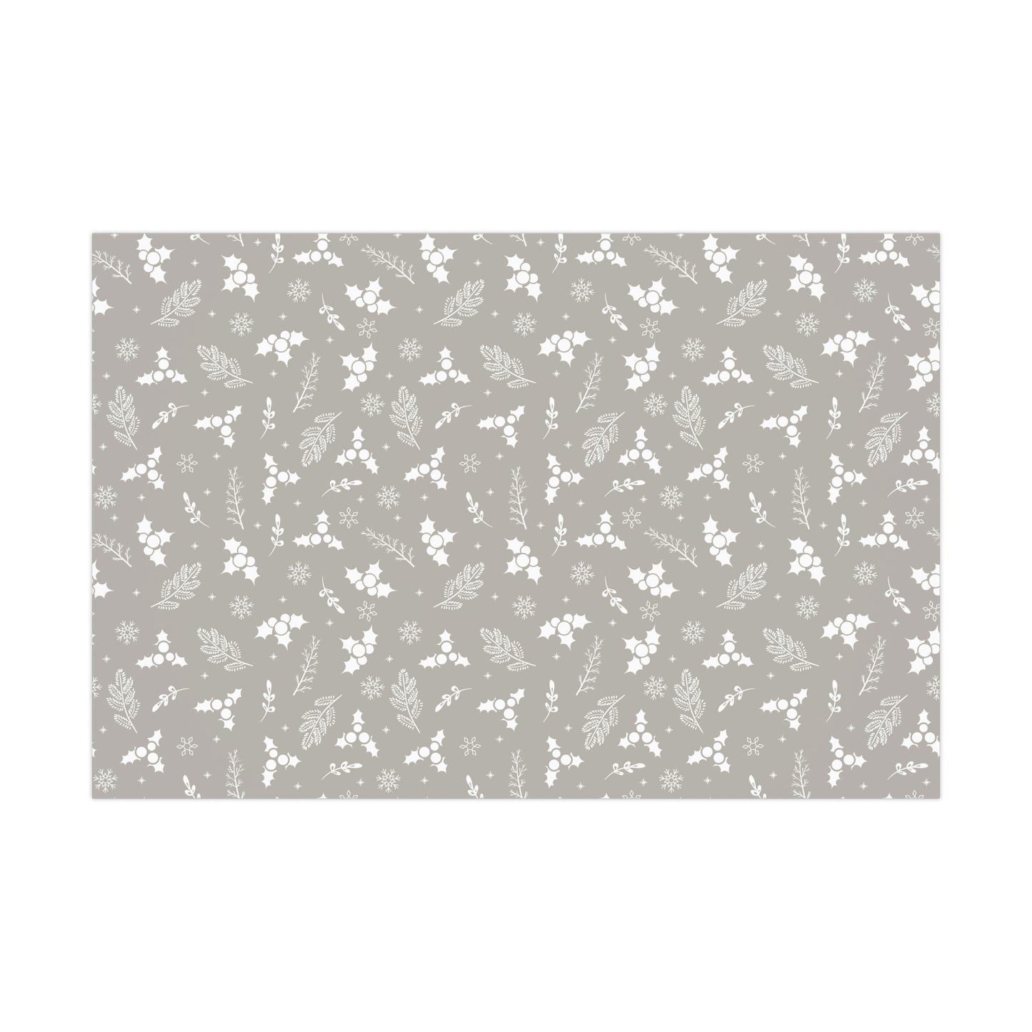 Silver Holly Gift Wrap Papers