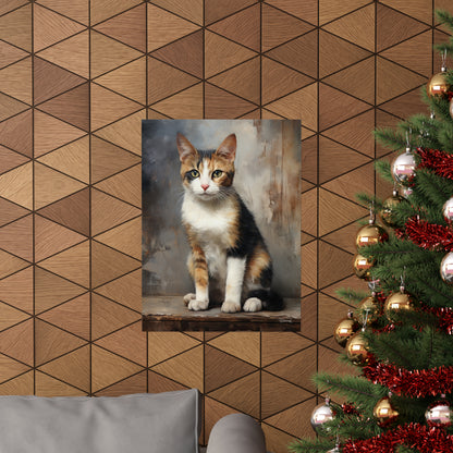 Calico Cat Grunge Premium Matte Vertical Posters