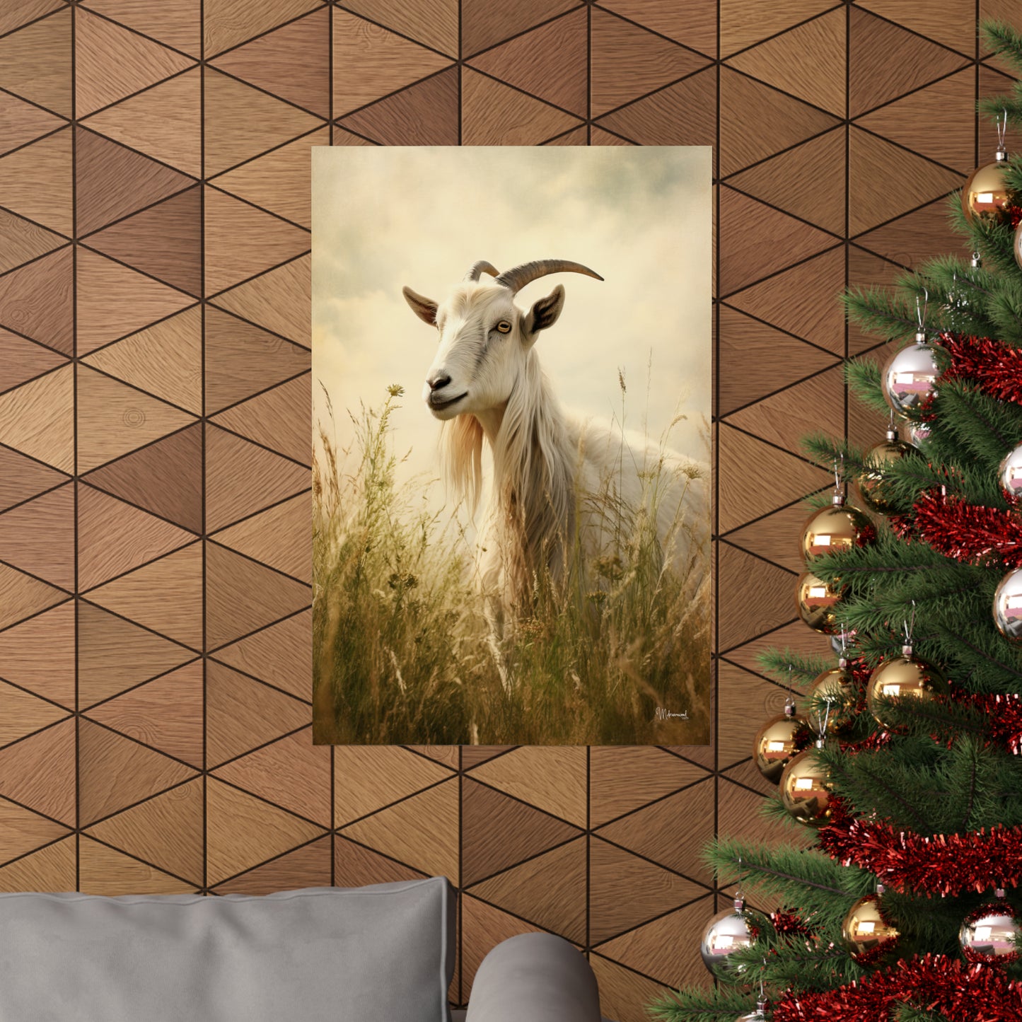 Goat in Field Premium Matte Vertical Posters