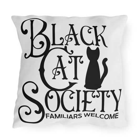 Black Cat Society Outdoor Pillows